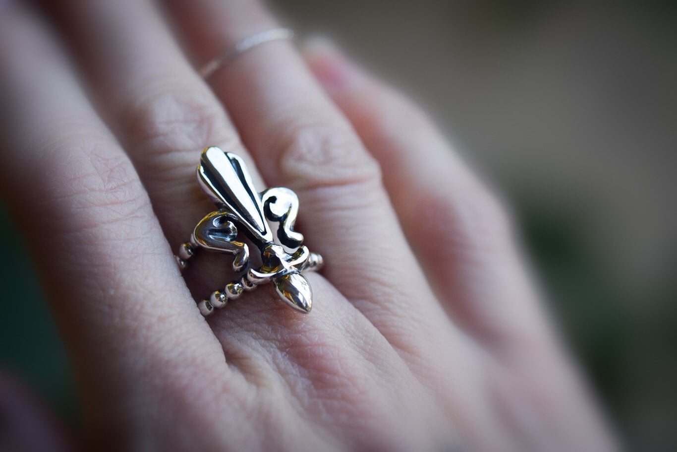 Fleur de Lis Ring/ Sterling Silver - Main Image