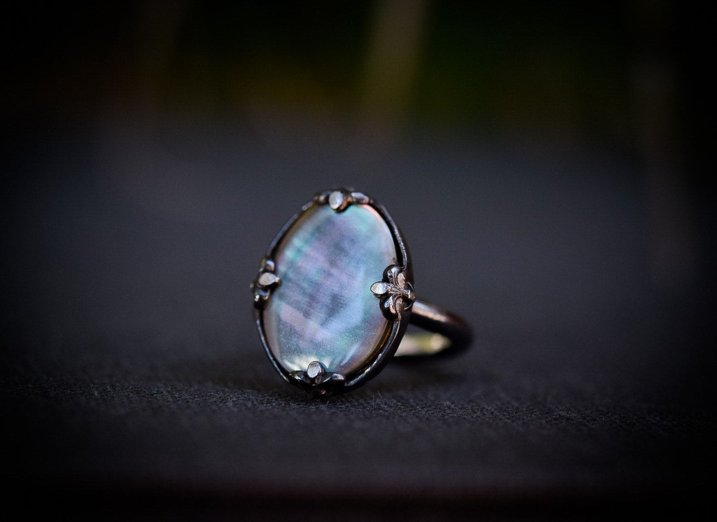 Mirror, Mirror Ring/ Black Mother of Pearl/ Sterling Silver