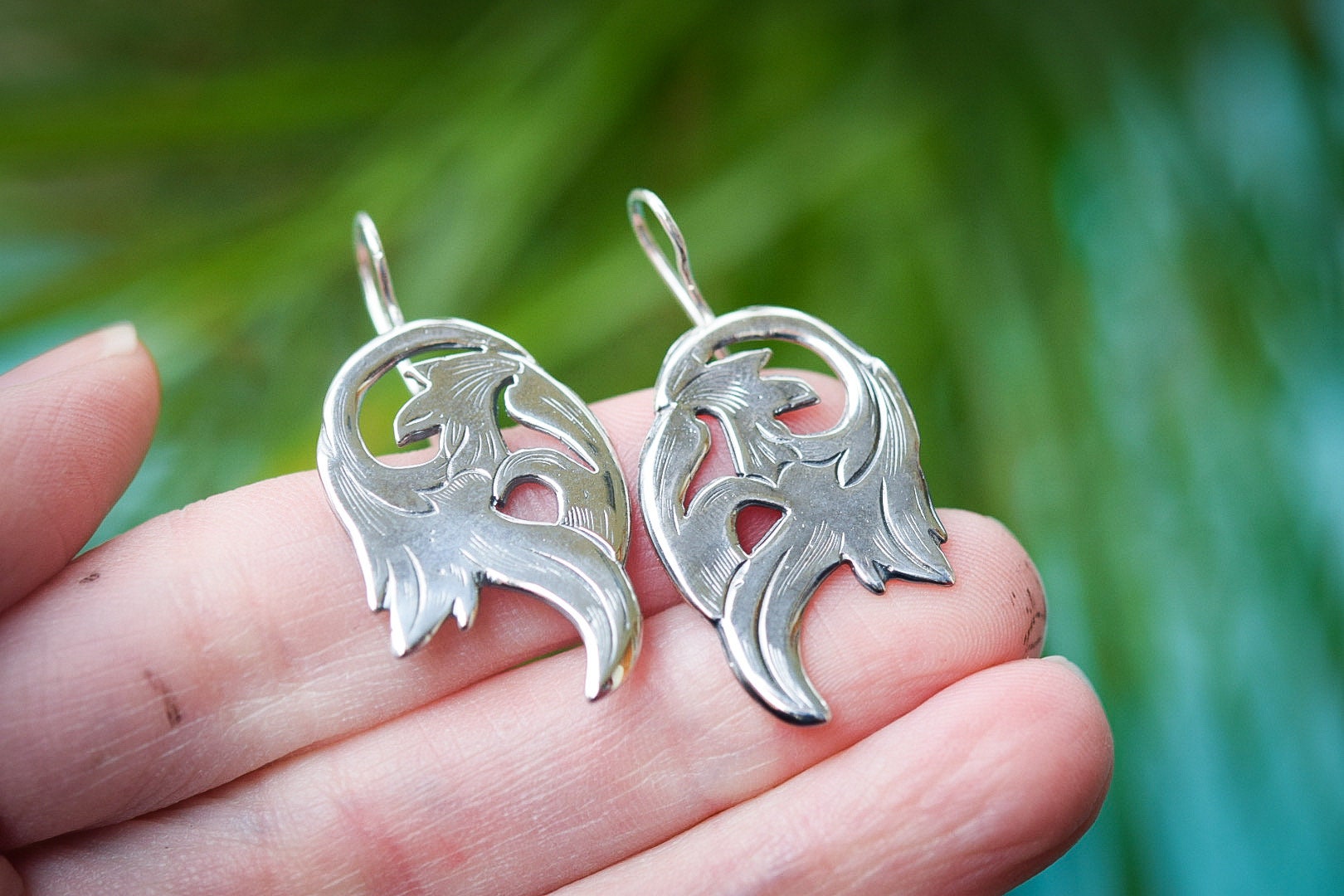 Ornamental Wings Earrings/ Sterling Silver