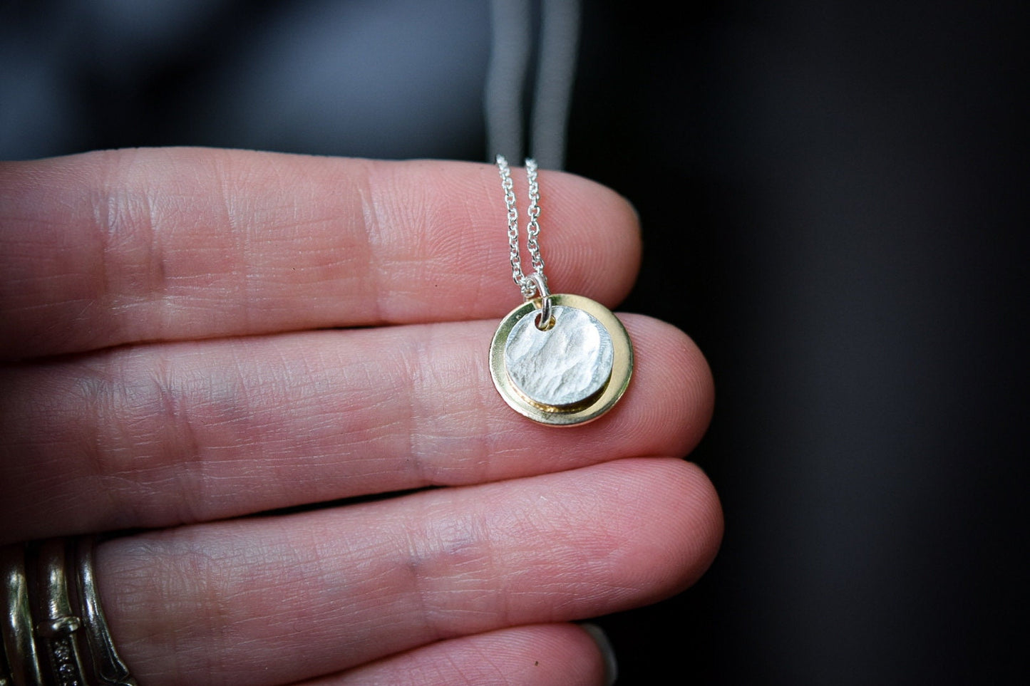 Eclipse Necklace/ Sterling Silver/ Gold Filled