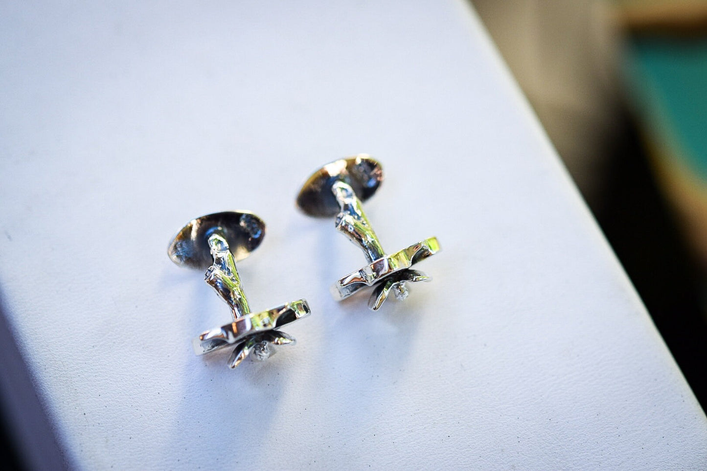 Magnolia Cufflinks/ Sterling Silver/ Gifts for him