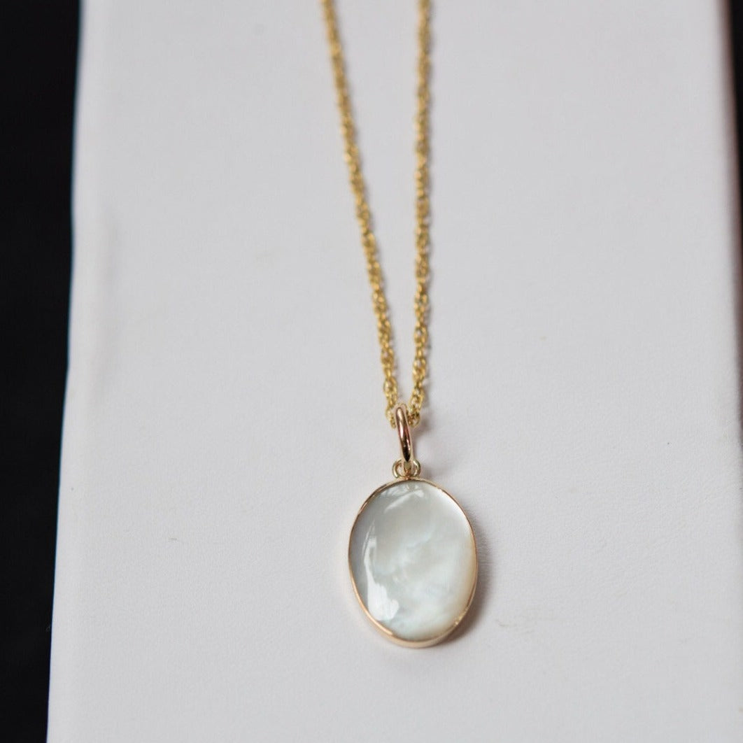 Mother Of Pearl Gold Necklace/ Gold-Filled