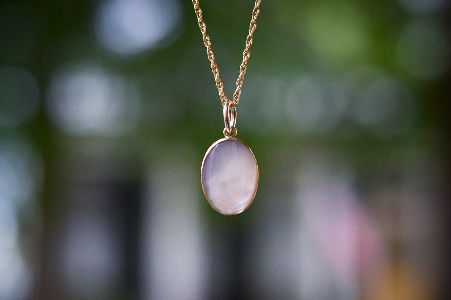 Mother Of Pearl Gold Necklace/ Gold-Filled