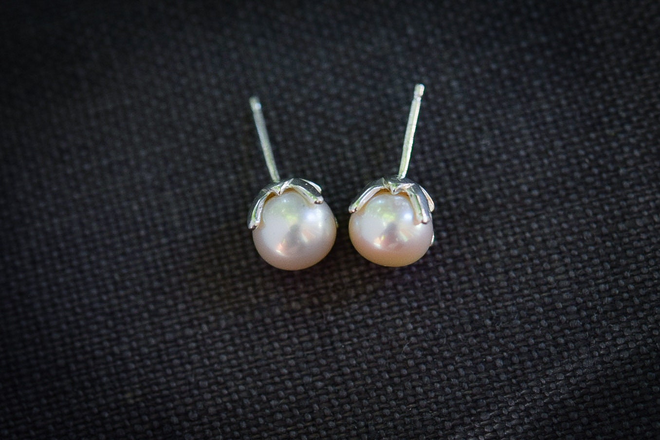 Pearl Post Earrings/ Sterling Silver/ Freshwater Pearls