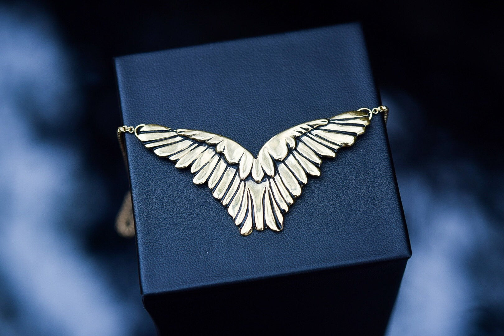 Gold Wings Necklace/ Gold Vermeil/ Big Wings/ Wings Jewelry
