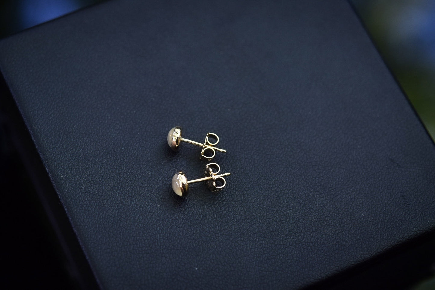 Gold Moonstone Earrings/ Small Moonstone Studs/ Post Earrings