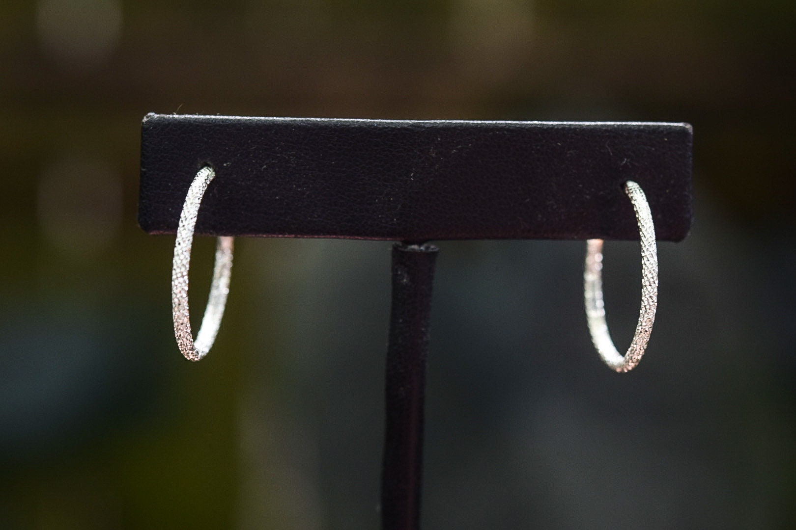 Sparkle Hoop Earrings/ Sterling Silver/ Post Earrings/ Silver Hoops
