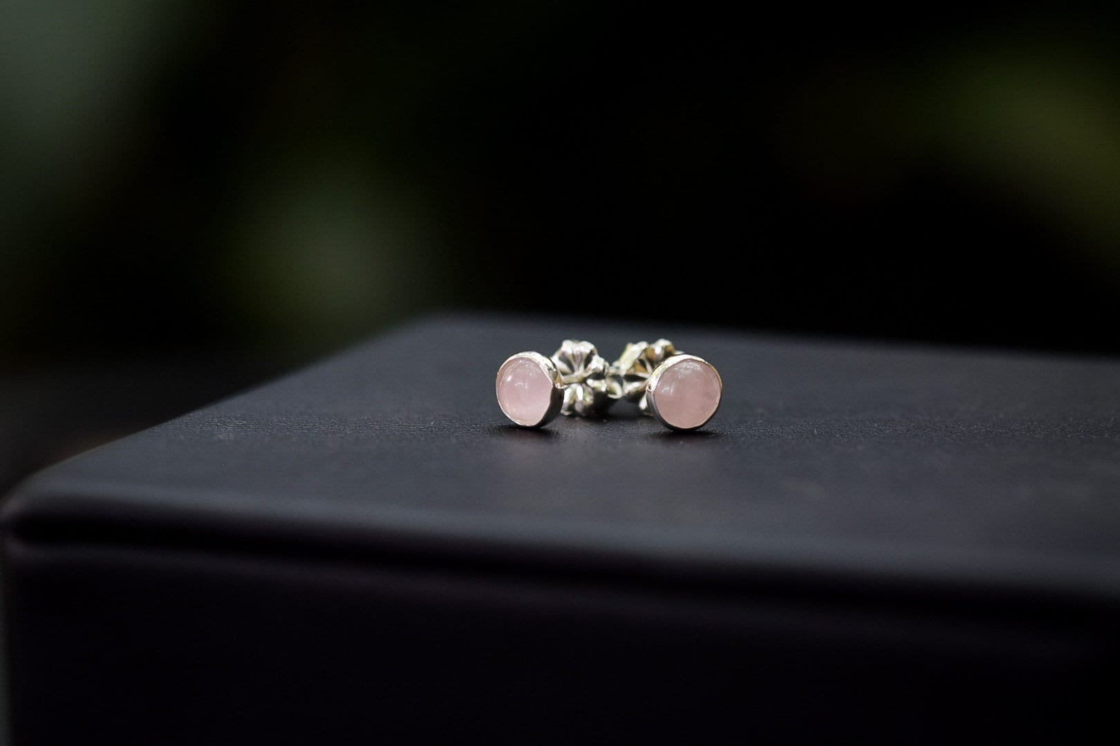 Rose Quartz Studs/ Sterling Silver/ Small 5mm Rose Quartz Earrings/ Rose Quartz Studs