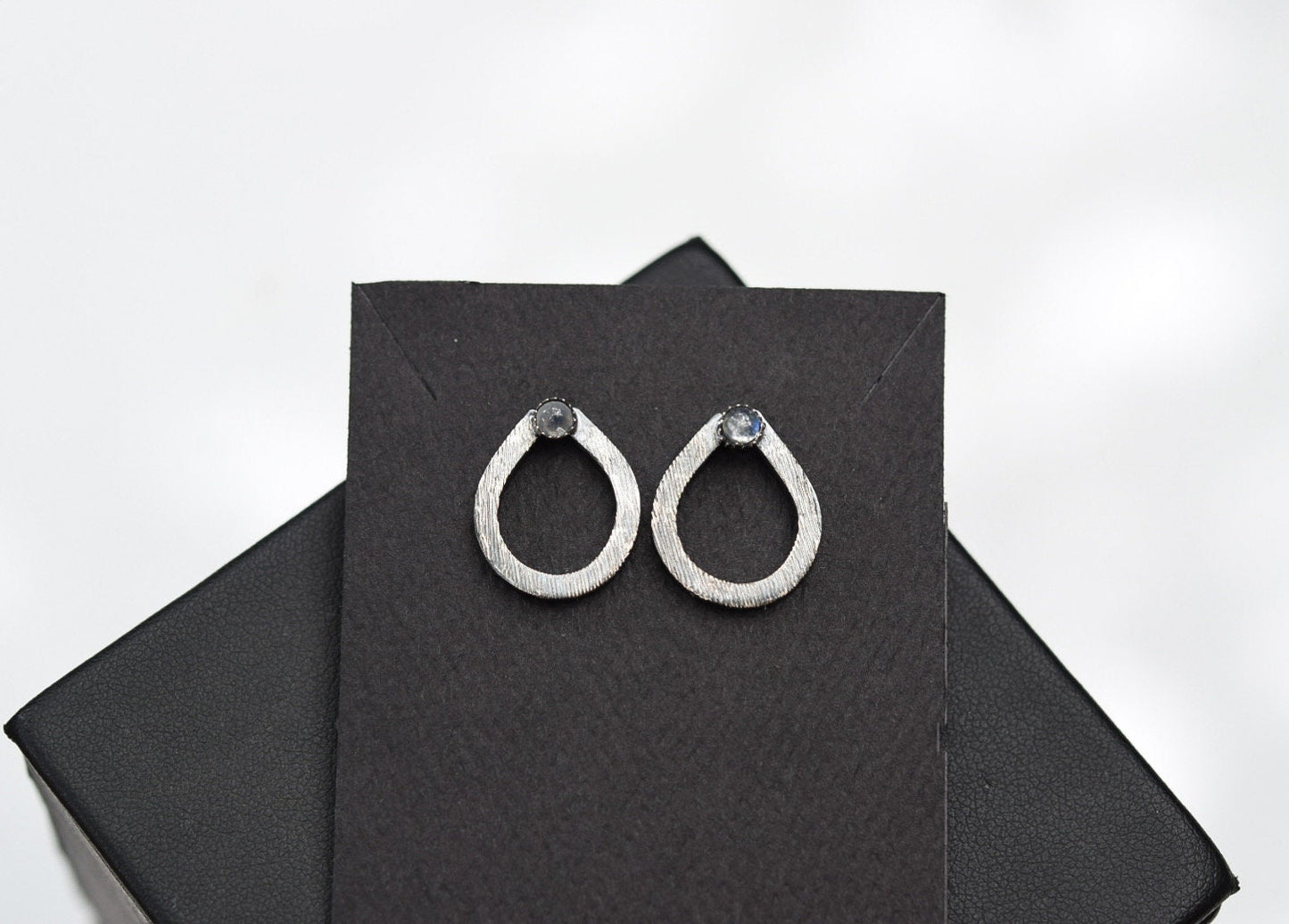Teardrop Earrings/ Oxidized Sterling Silver