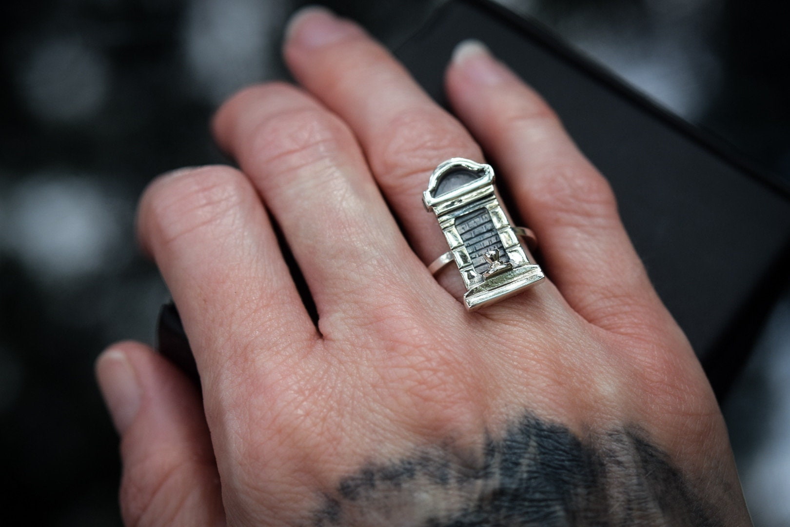 Small New Orleans Tomb Ring/ Sterling Silver/ New Orleans Jewelry