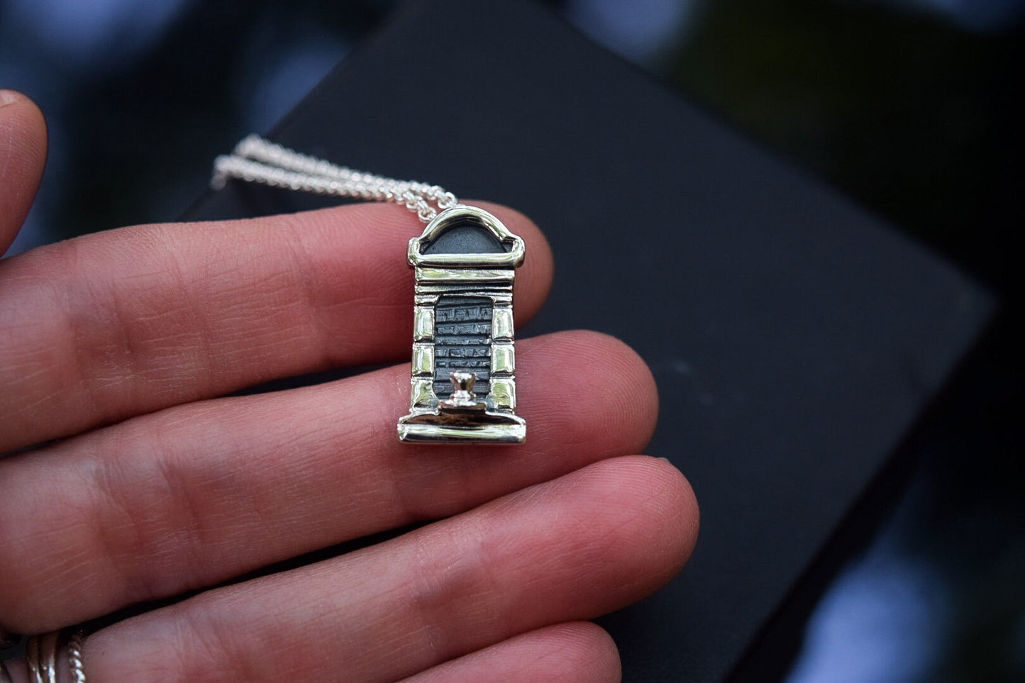 Small New Orleans Tomb Pendant/ Sterling Silver/ Cemetery