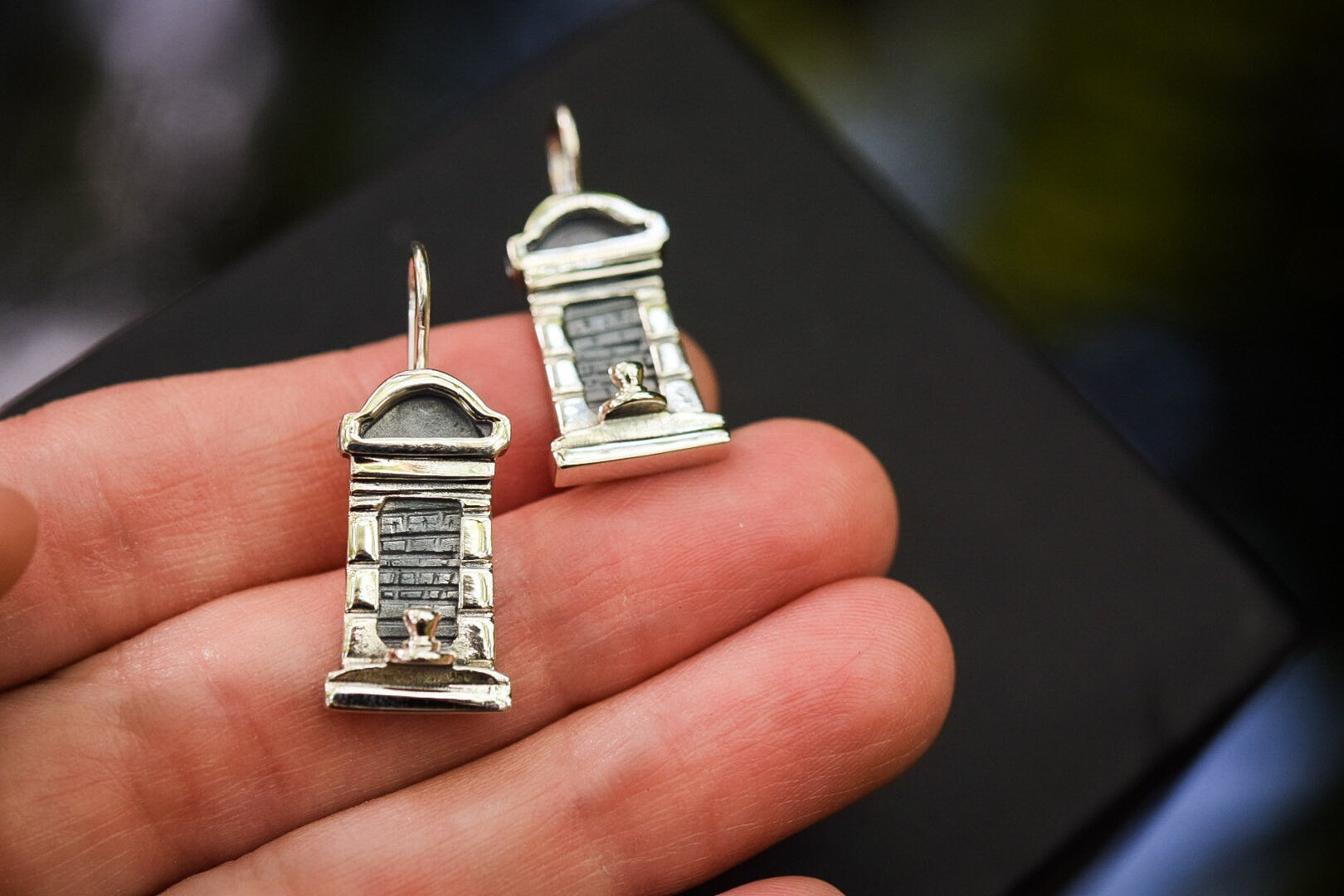 New Orleans Tomb Earrings/ Sterling Silver/ Dangles/ Posts